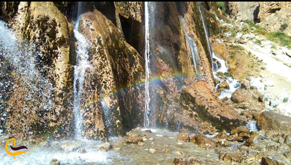 تصویر رنگین کمان بروی آبشار زیبای مارگون