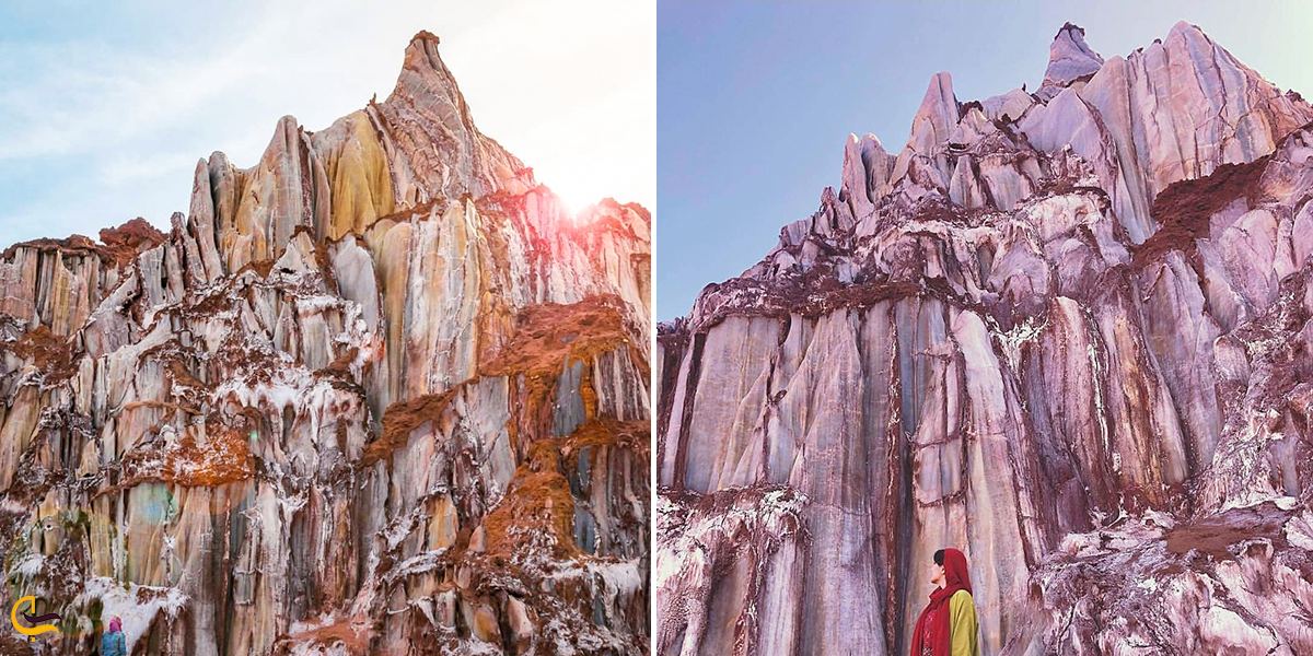 تصویری از کوه الهه نمک در جزیره هرمز