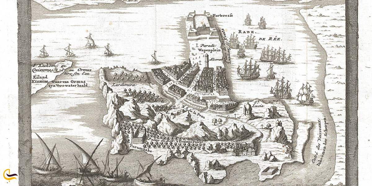 تصویری از نقشه قدیمی جزیره هرمز