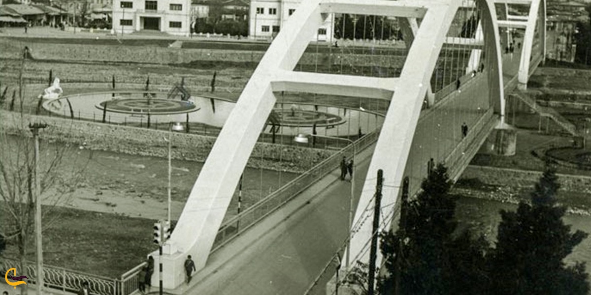 تصویری قدیمی از پل معلق در آمل