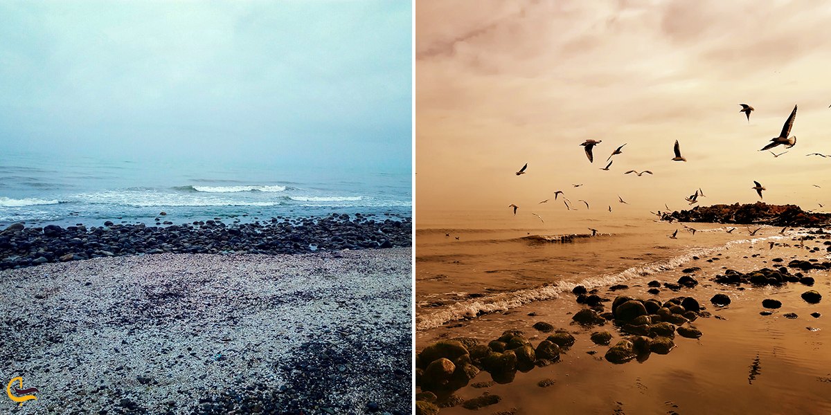 نمایی زیبا از ساحل رامسر