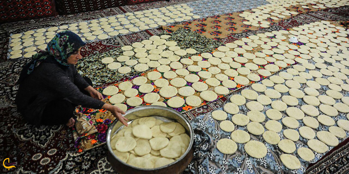 تصویر نحوه پخت نان عباسعلی اراک