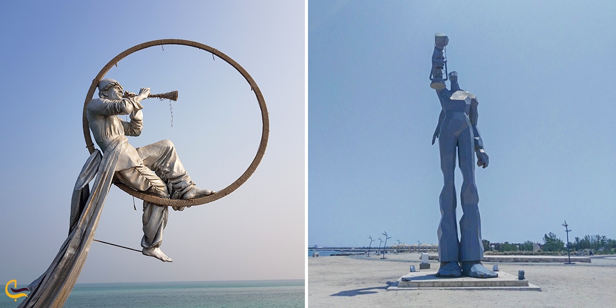 تصویری از مجسمه ساحل مرجان کیش