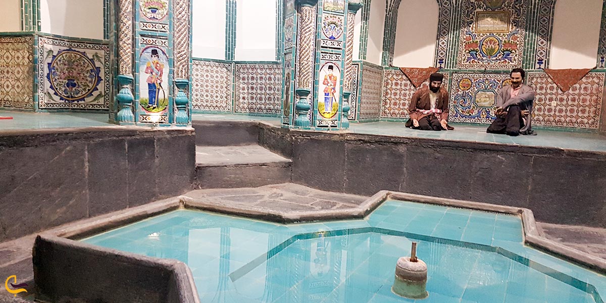 نمایی از حوض حمام چهار فصل اراک