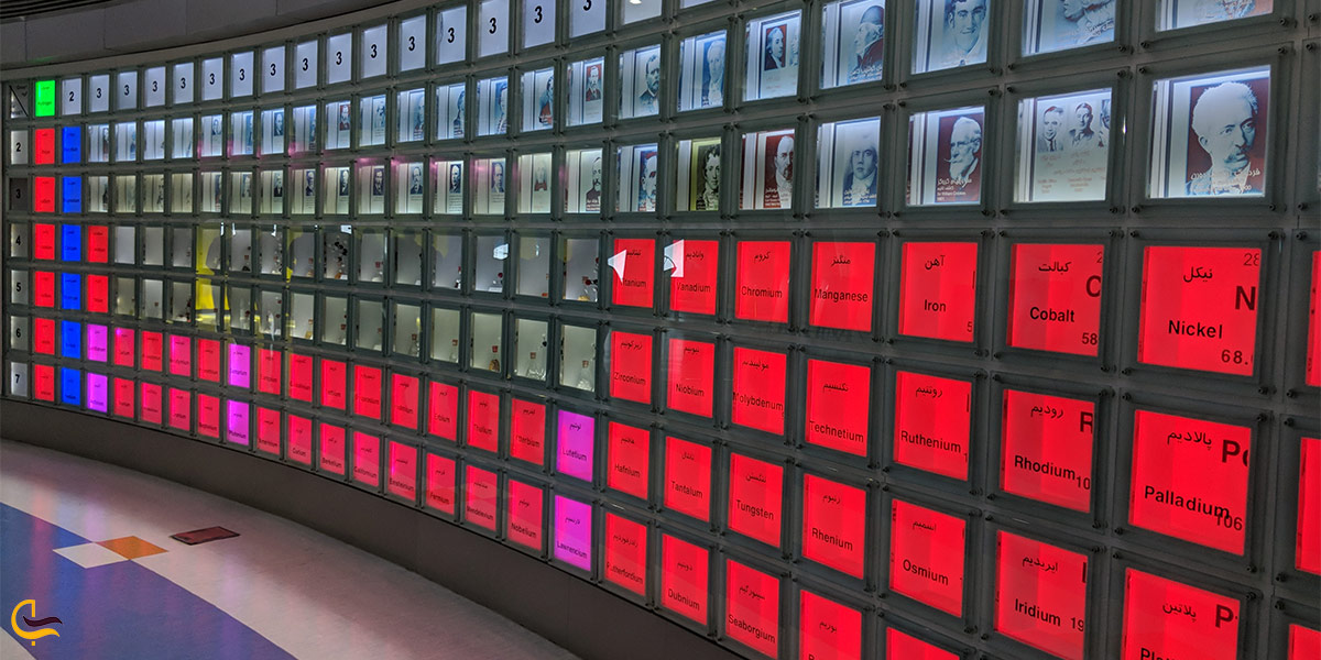 نمایی از جدول مندلیف گنبد مینا 