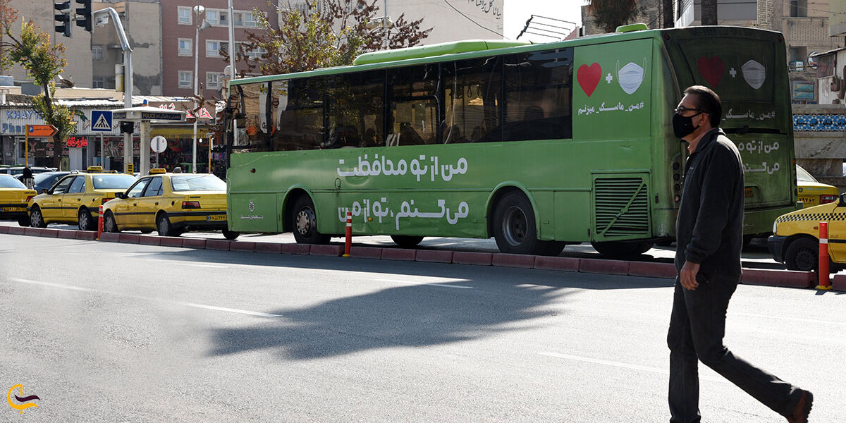 نمایی از دسترسی با وسیله نقلیه عمومی در شیراز