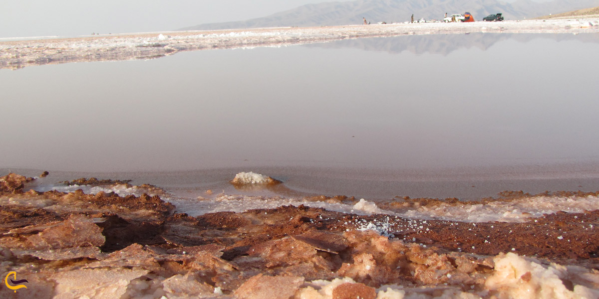 تصویری از نمک های دریاچه ارومیه