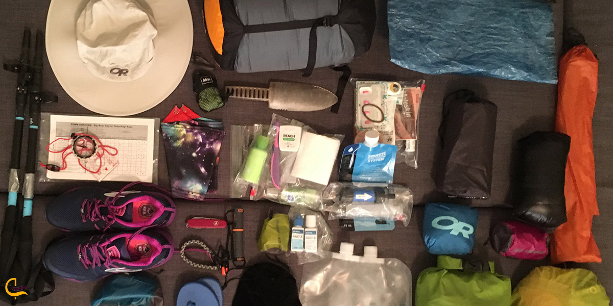 تصویری از وسایل مورد نیاز سفر