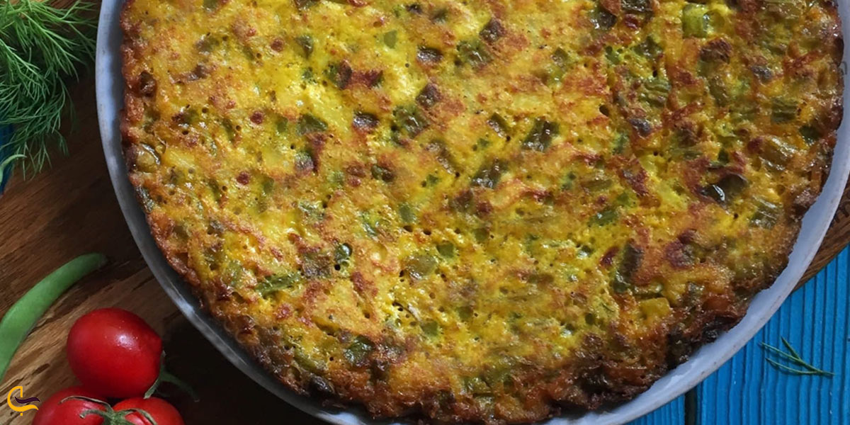 تصویری از کوکو لوبیا سبز غذای محلی مرند