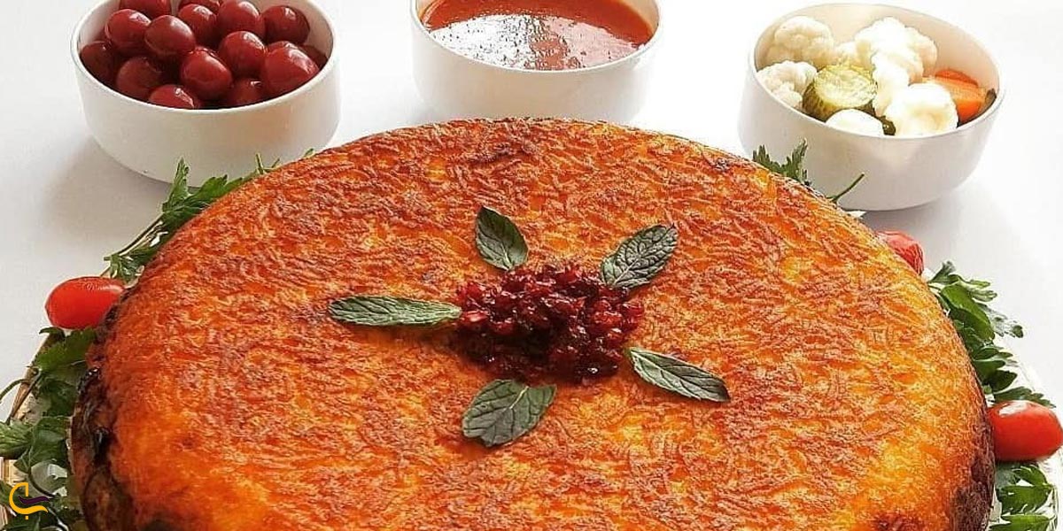 تصویری از ته چین گوشت غذای محلی سمنان