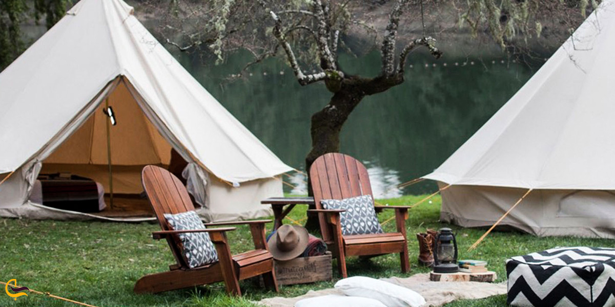 تصویری از کمپ زدن در طبیعت سرسبز املش