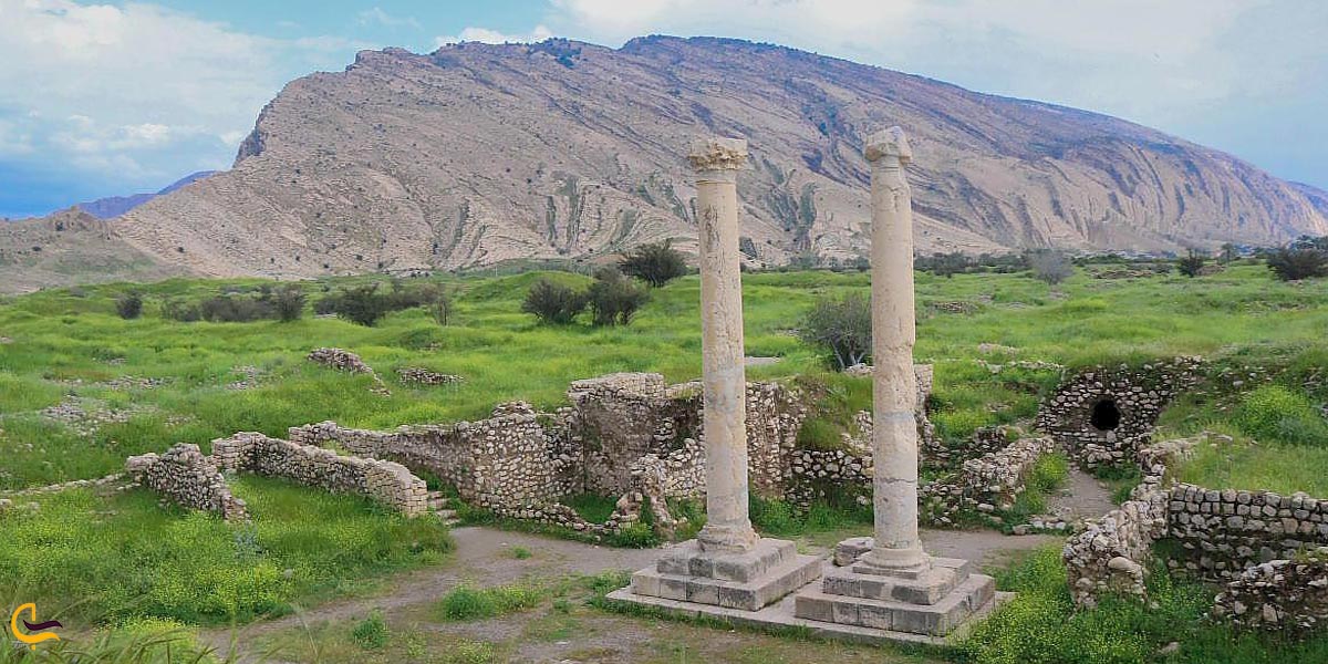 تصویری از ستون های یادبود شهر بیشاپور