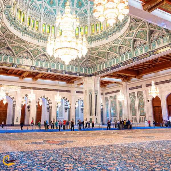 تصویری از طراحی داخلی مسجد سطان قابوس