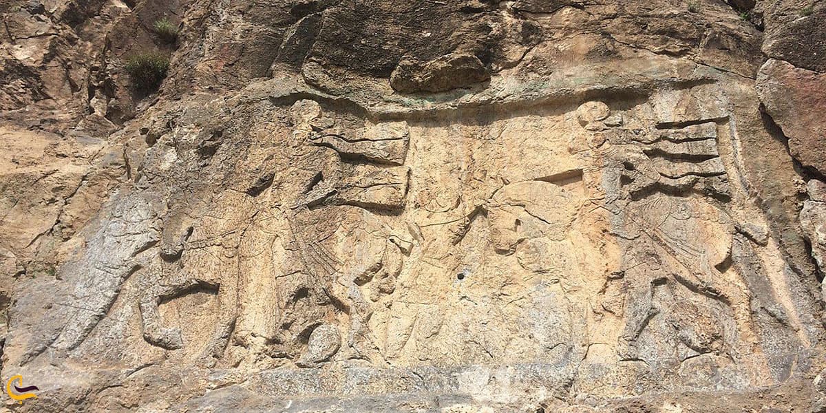 عکس سنگ نگاره ساسانی خان تختی