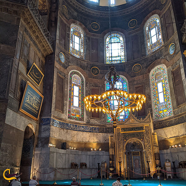عکس فضای داخلی مسجد ایاصوفیه استانبول