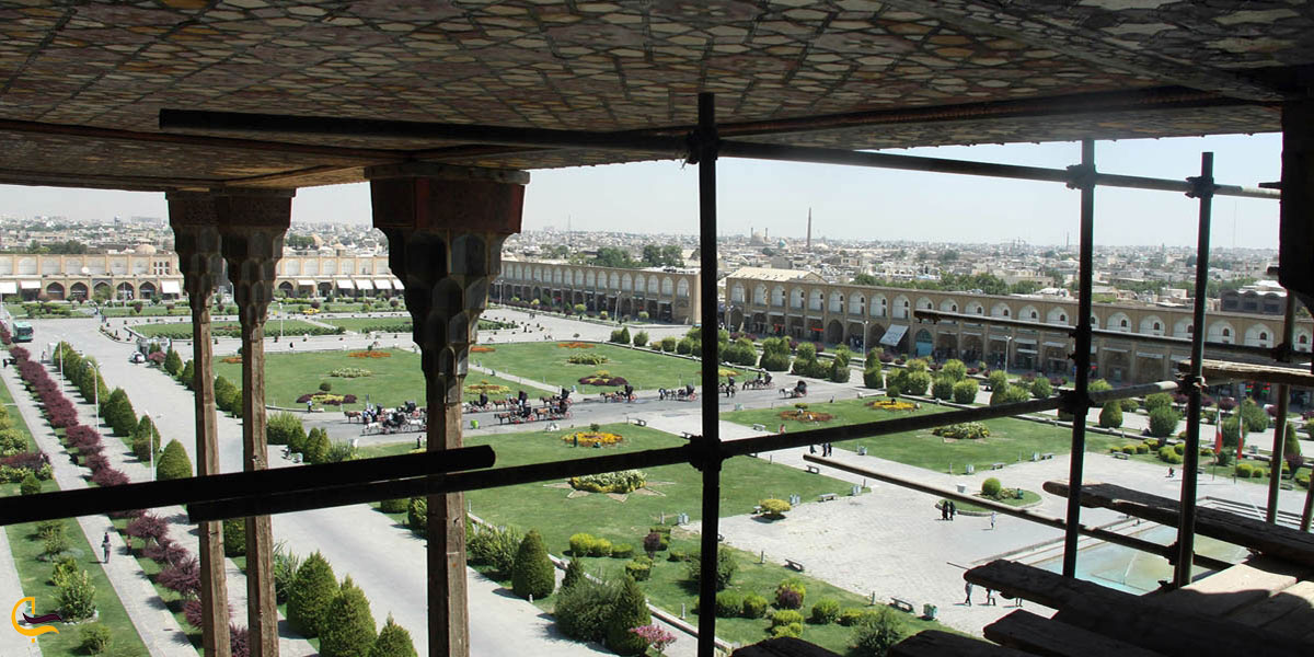 عکس ساخت ایوان عمارت عالی قاپو اصفهان