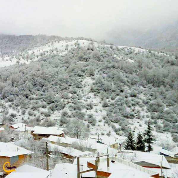 عکس زمستان روستای چلو آمل