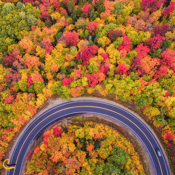 عکس جاده چالوس در فصل زیبای پاییز