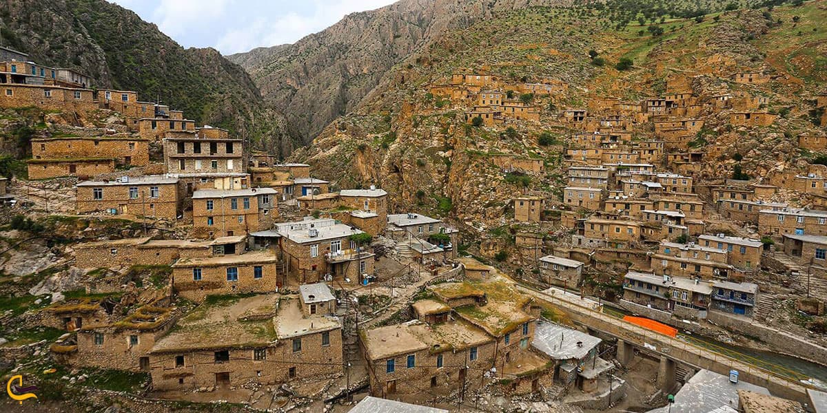 عکس روستای پالنگان یا پلنگان استان کردستان یکی از روستاهای پلکانی ایران
