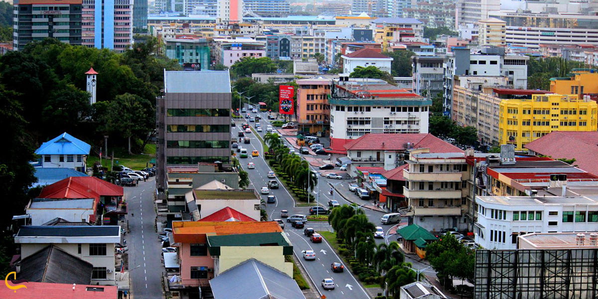عکس خیابان‌های شهر کوتا کینابالو مالزی یکی از بهترین شهرهای مالزی برای گردشگری