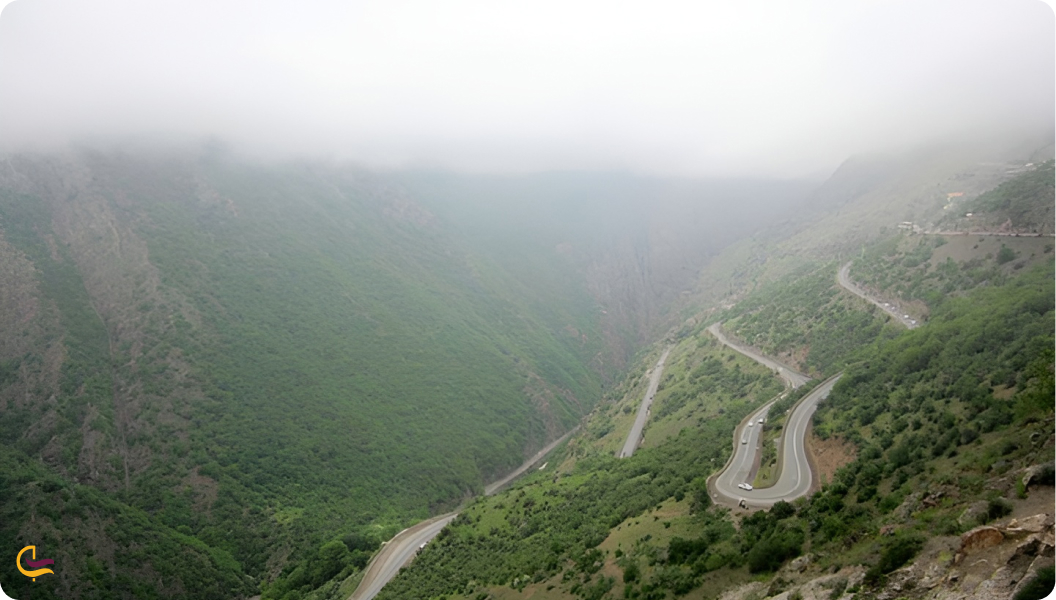 مسیر جاده چالوس تا محمودآباد مازندران